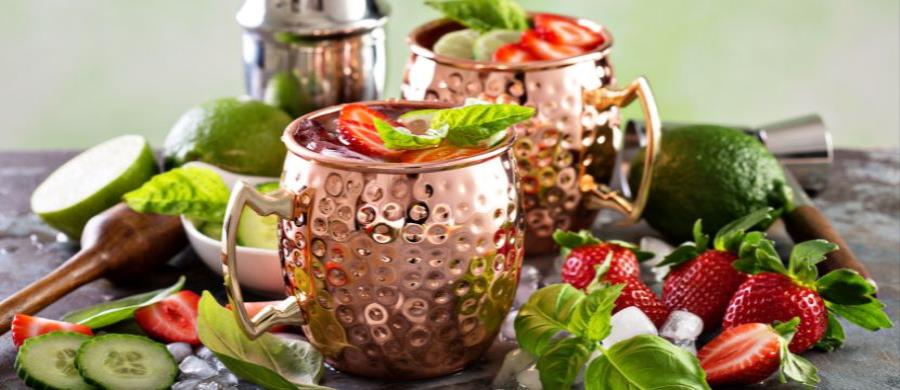 Strawberry-infused Moscow Mule with Vanillin