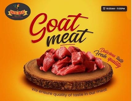 Non Marinated Goat Meat - 1 Lb