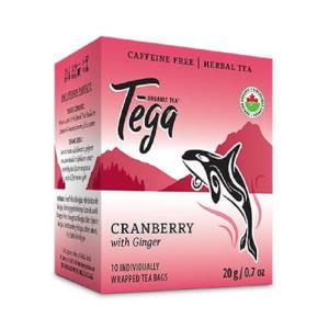 Tega: Organic Cranberry Ginger Tea - 10 TB