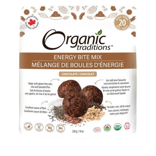 Organic Traditions Organic Chocolate Energy Dry Bite Mix - 220 g