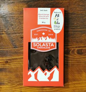 Solasta Blood Orange & Cranberries 54% Dark Chocolate Bar - 85 G